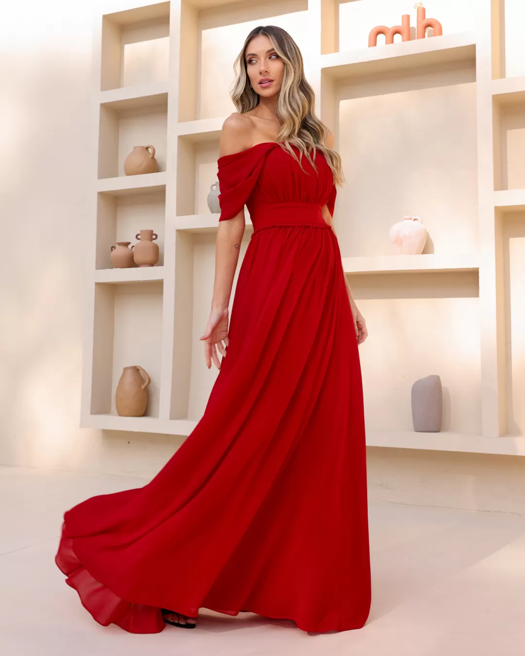 Dot Clothing - Dress Dot Clothing Shoulder to Shoulder Red - 2044VERM Dot Clothing - Dress Dot Clothing Shoulder to Shoulder Red - 2044VERM