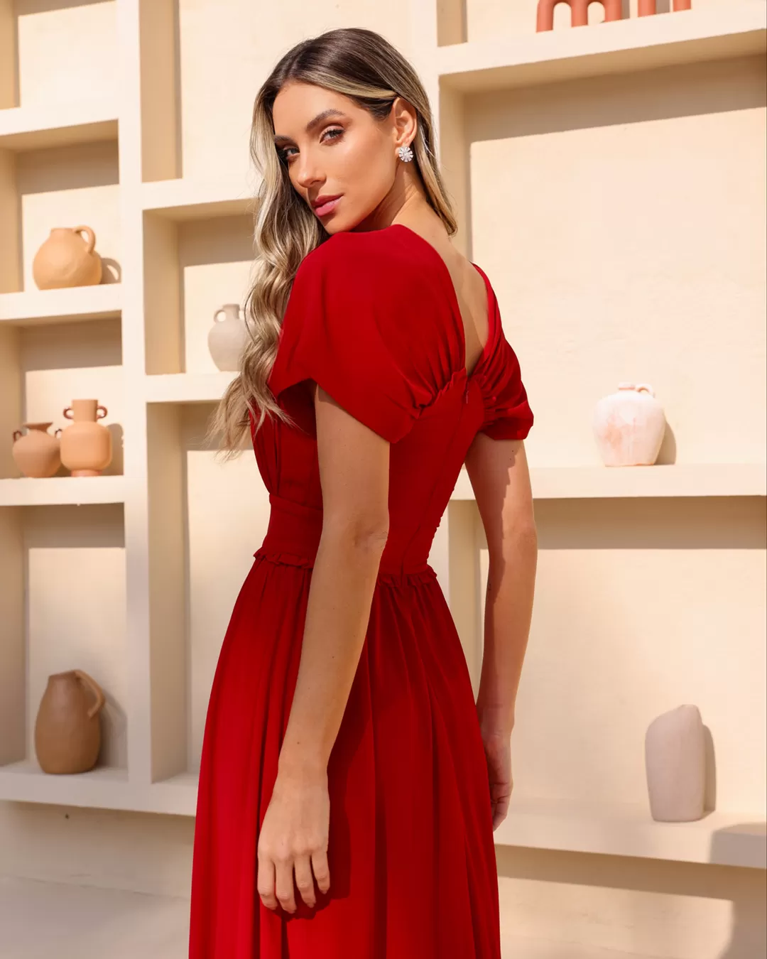 Dot Clothing - Dress Dot Clothing Shoulder to Shoulder Red - 2044VERM Dot Clothing - Dress Dot Clothing Shoulder to Shoulder Red - 2044VERM