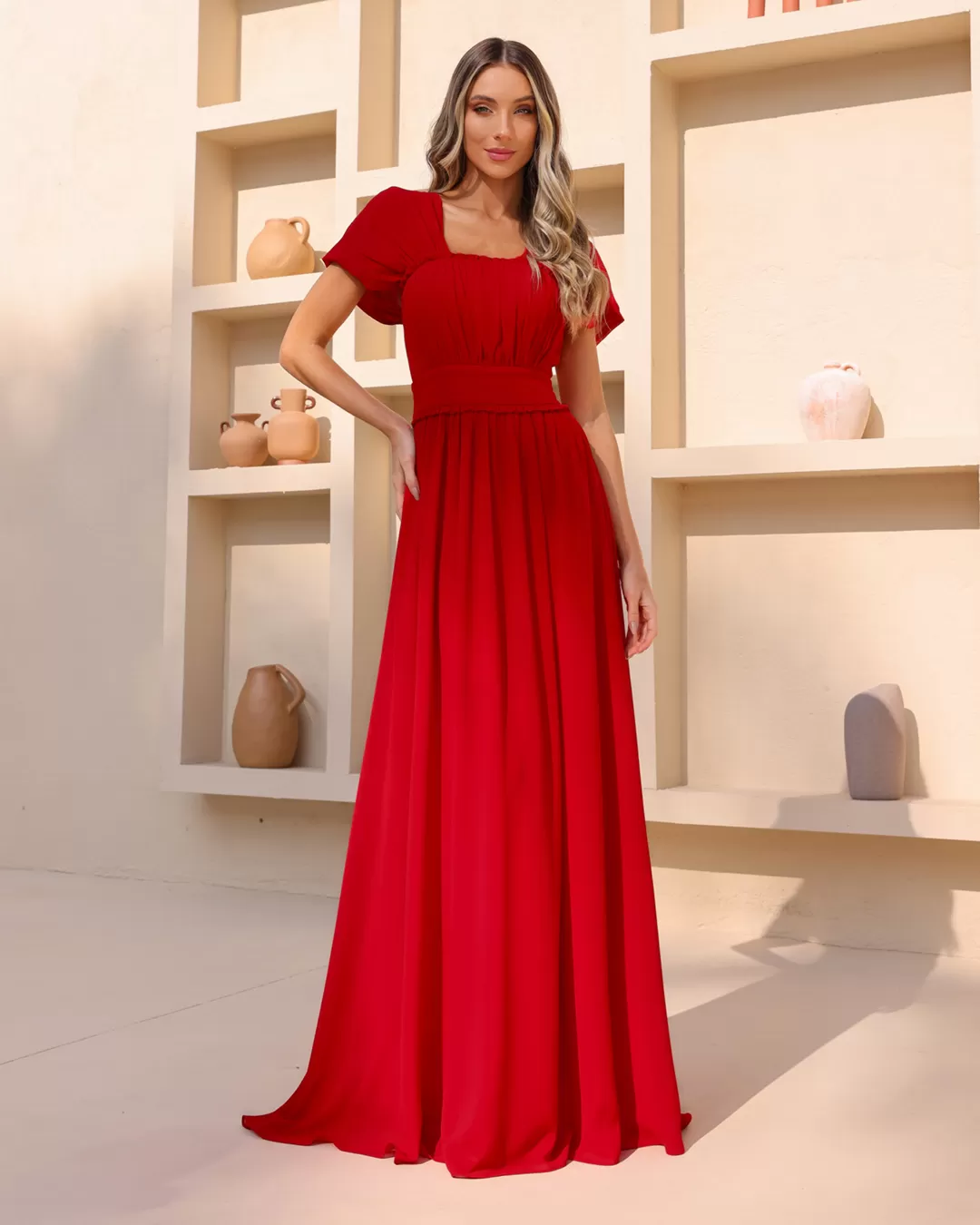 Dot Clothing - Dress Dot Clothing Shoulder to Shoulder Red - 2044VERM Dot Clothing - Dress Dot Clothing Shoulder to Shoulder Red - 2044VERM