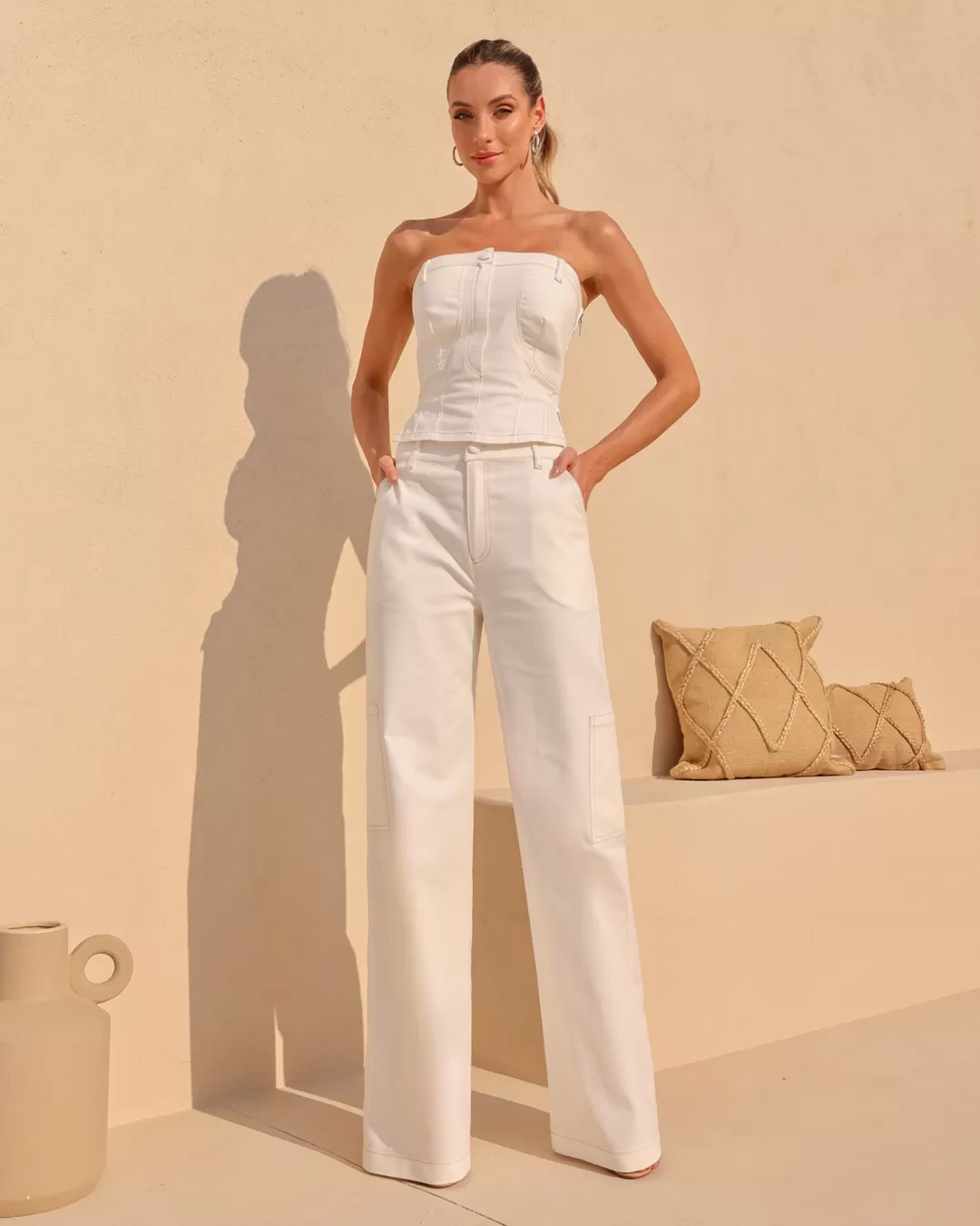 Dot Clothing - Pants Dot Clothing Jeans Pantalona Offwhite - 2057OFF Dot Clothing - Pants Dot Clothing Jeans Pantalona Offwhite - 2057OFF