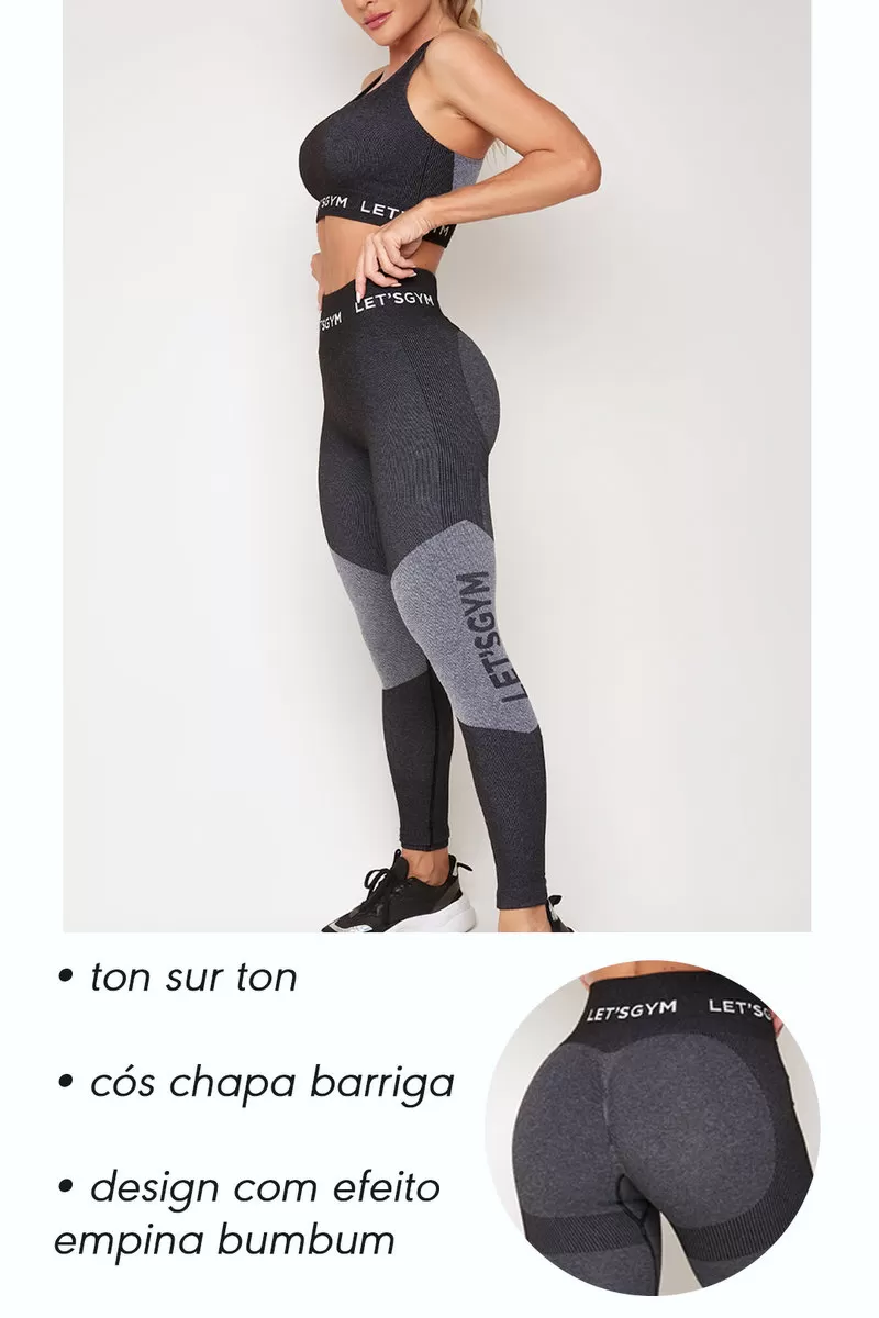 Lets Gym - Legging Seamless Super Power Merge Dark - 2161ME Lets Gym - Legging Seamless Super Power Merge Dark - 2161ME