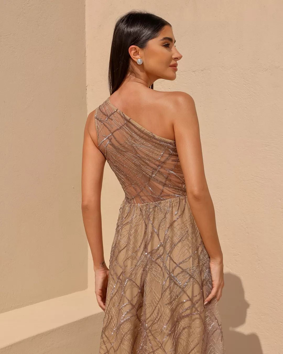 Dot Clothing - Dress Dot Clothing Long One Shoulder Gold - 2053DOURADO Dot Clothing - Dress Dot Clothing Long One Shoulder Gold - 2053DOURADO
