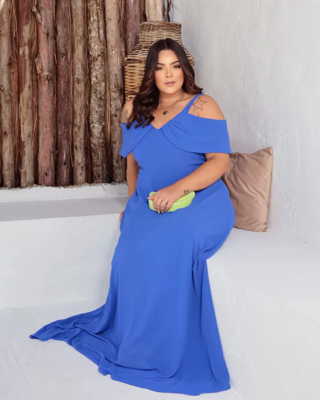 Cappuccino - Blue Long Cappuccino Dress - 8J213PSAZUL Cappuccino - Blue Long Cappuccino Dress - 8J213PSAZUL