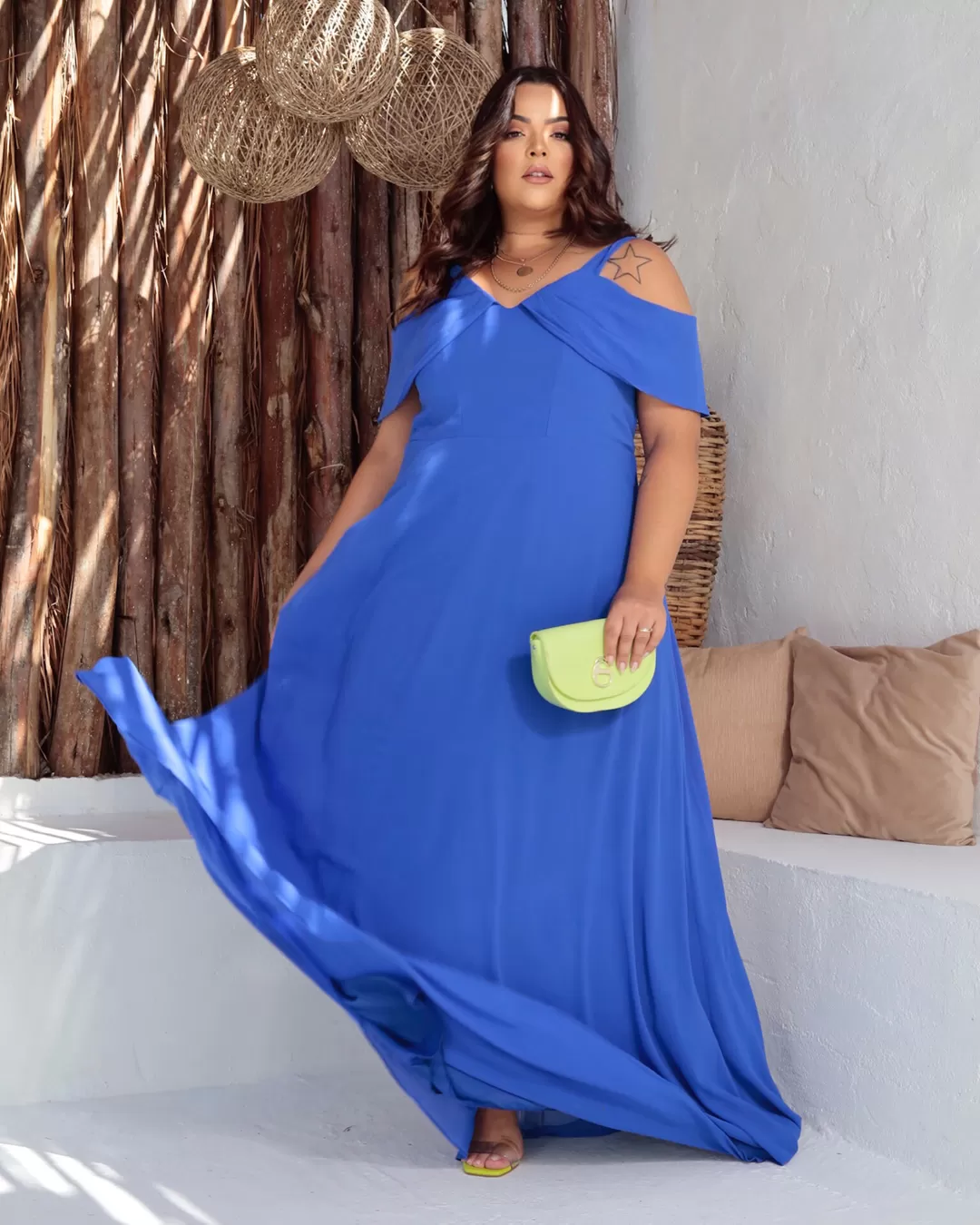 Cappuccino - Blue Long Cappuccino Dress - 8J213PSAZUL Cappuccino - Blue Long Cappuccino Dress - 8J213PSAZUL