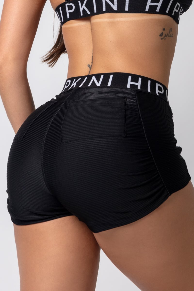 Hipkini - Black Ribbed Gymrat Shorts - 33330216 Hipkini - Black Ribbed Gymrat Shorts - 33330216