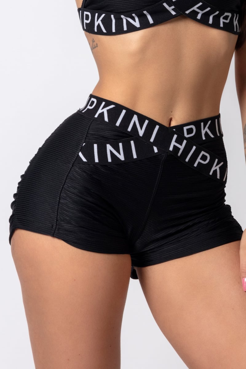 Hipkini - Black Ribbed Gymrat Shorts - 33330216 Hipkini - Black Ribbed Gymrat Shorts - 33330216