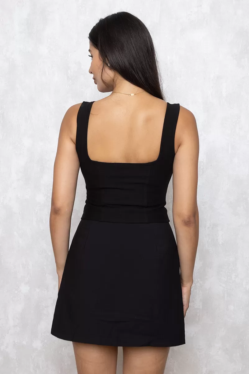 Miss Misses - Corselet Miss Misses Strap Tank Shirt with Fins Black - 18528PRETO