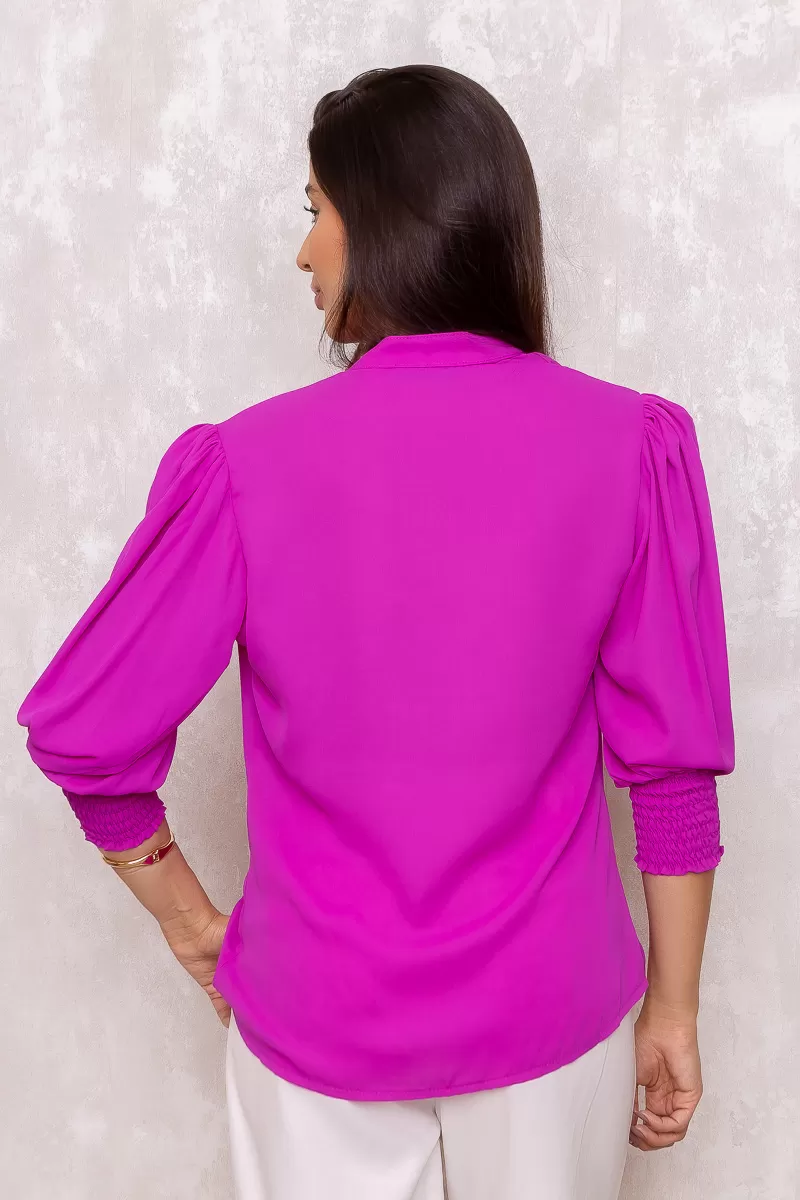 Dot Clothing - Dot shirt priest collar long sleeve Lastex Purple - 0972NFUCSIA Dot Clothing - Dot shirt priest collar long sleeve Lastex Purple - 0972NFUCSIA