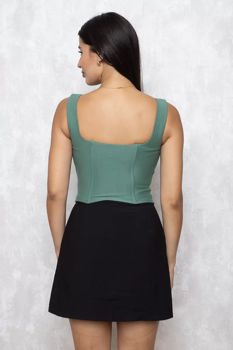 Miss Misses - Shirt Miss Misses Corselet with Green Zipper - 18518VERDE