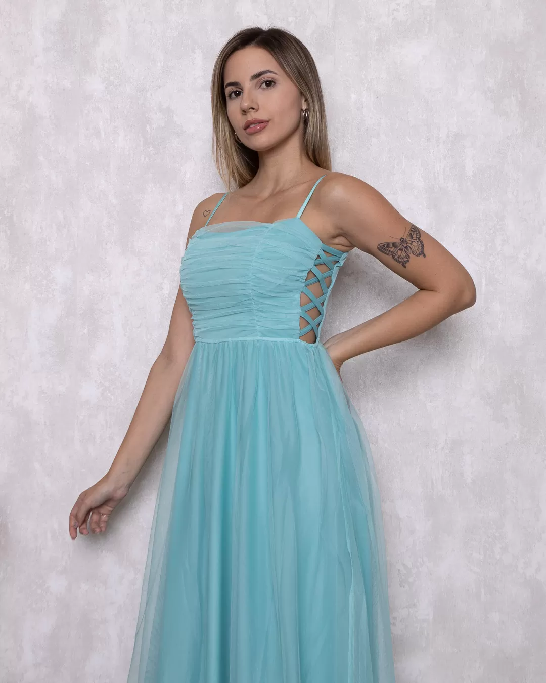 Dot Clothing - Dress Dot Clothing Long Hollow Side Blue - 1697AZUL Dot Clothing - Dress Dot Clothing Long Hollow Side Blue - 1697AZUL