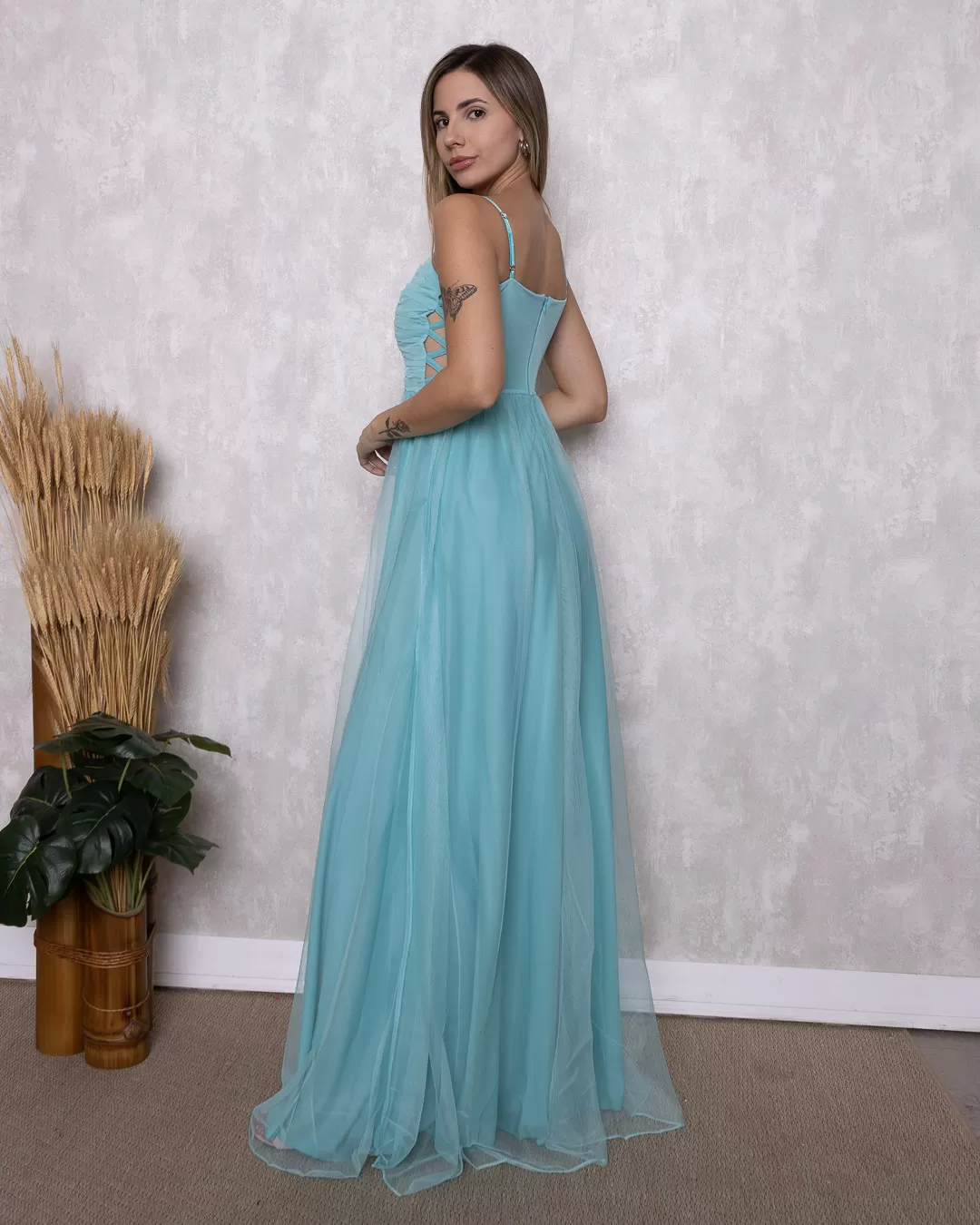 Dot Clothing - Dress Dot Clothing Long Hollow Side Blue - 1697AZUL Dot Clothing - Dress Dot Clothing Long Hollow Side Blue - 1697AZUL