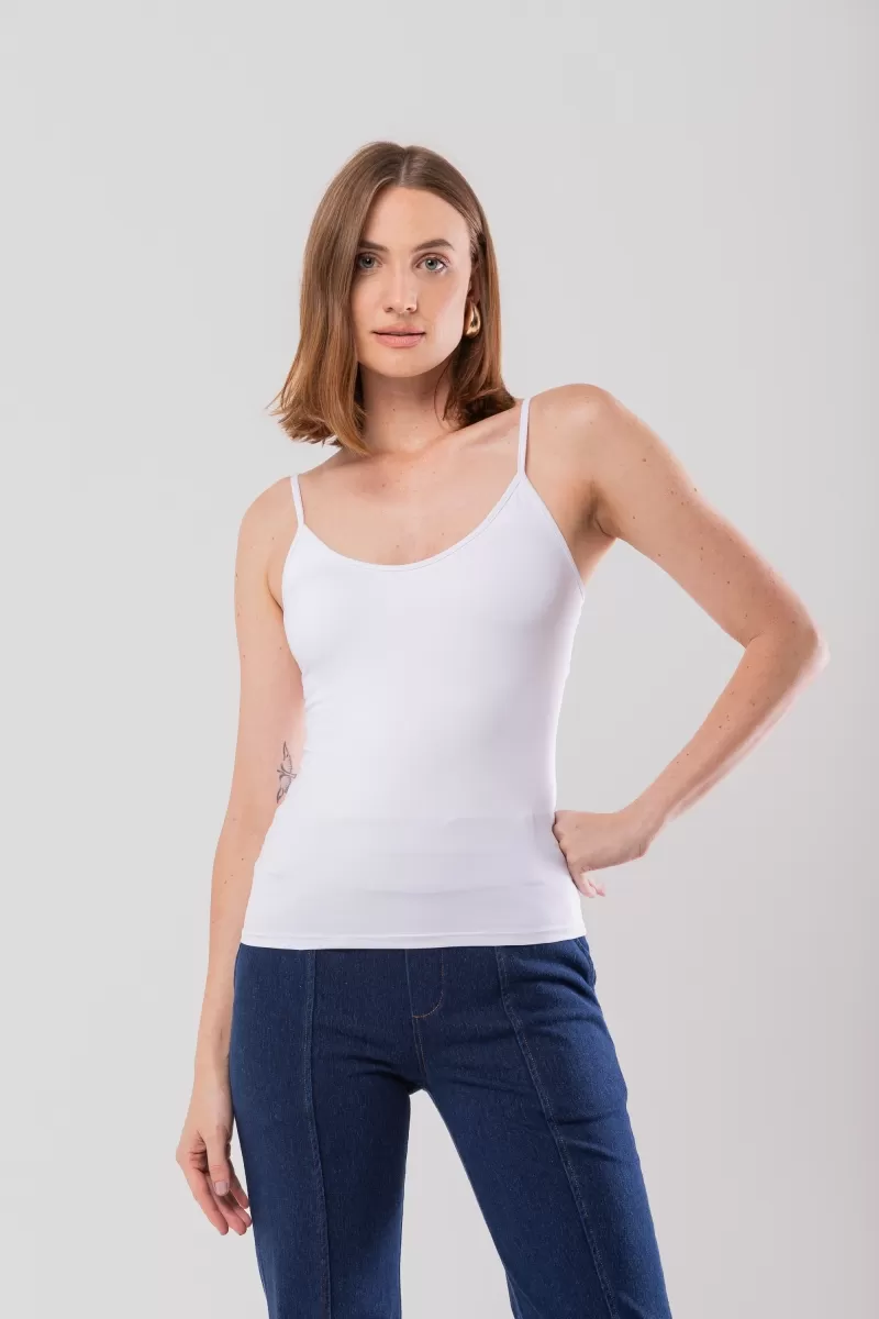 Hidrogênio - WHITE AMNI THIN STRAP TANK - 15621002 Hidrogênio - WHITE AMNI THIN STRAP TANK - 15621002