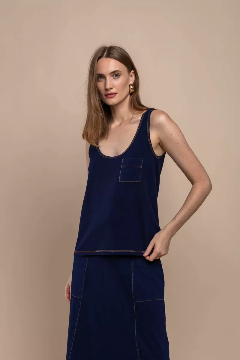 Hidrogênio - Tank Shirt With Stitching - 18467042