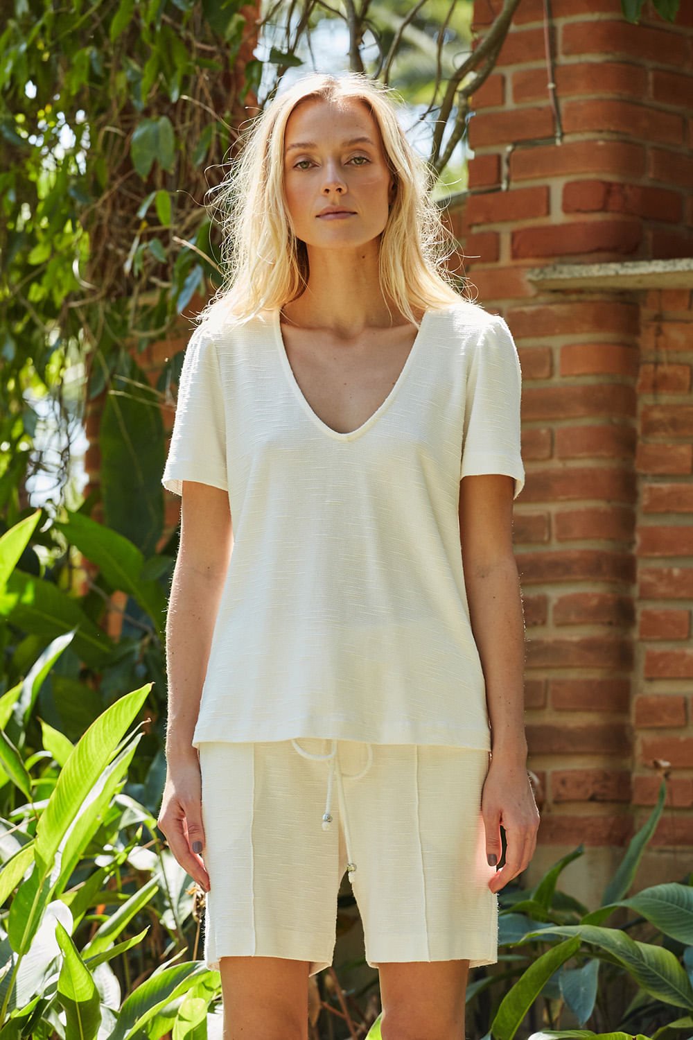 Hidrogênio - V-NECK BLOUSE OFF WHITE - 18802018 Hidrogênio - V-NECK BLOUSE OFF WHITE - 18802018