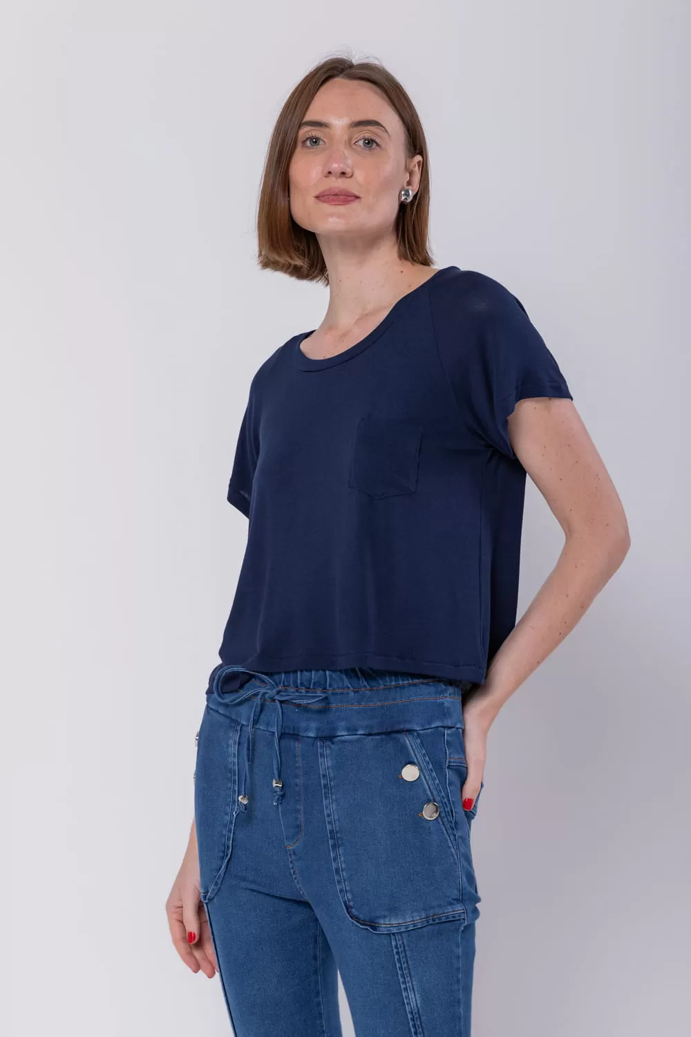 Hidrogênio - NAVY CROPPED BLOUSE - 19106004 Hidrogênio - NAVY CROPPED BLOUSE - 19106004