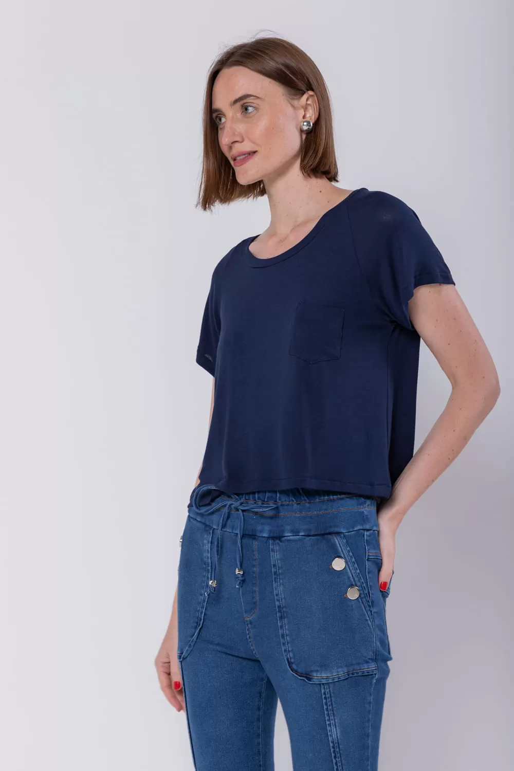 Hidrogênio - NAVY CROPPED BLOUSE - 19106004 Hidrogênio - NAVY CROPPED BLOUSE - 19106004