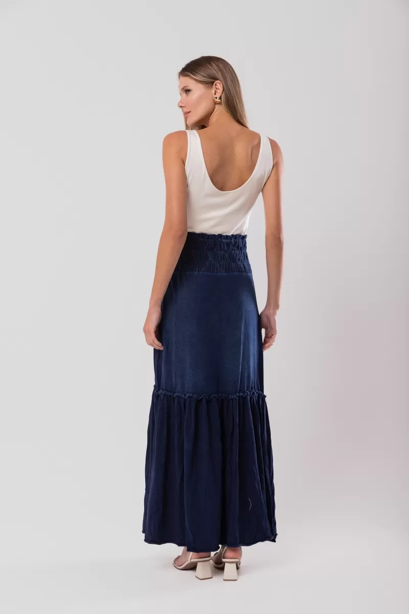 Hidrogênio - LONG SKIRT WITH FROWN WAIST - 18592042 Hidrogênio - LONG SKIRT WITH FROWN WAIST - 18592042