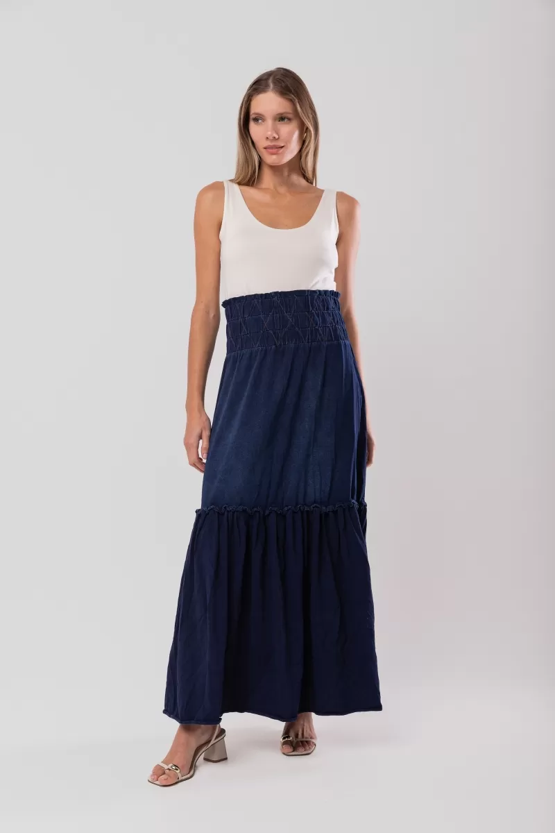 Hidrogênio - LONG SKIRT WITH FROWN WAIST - 18592042 Hidrogênio - LONG SKIRT WITH FROWN WAIST - 18592042