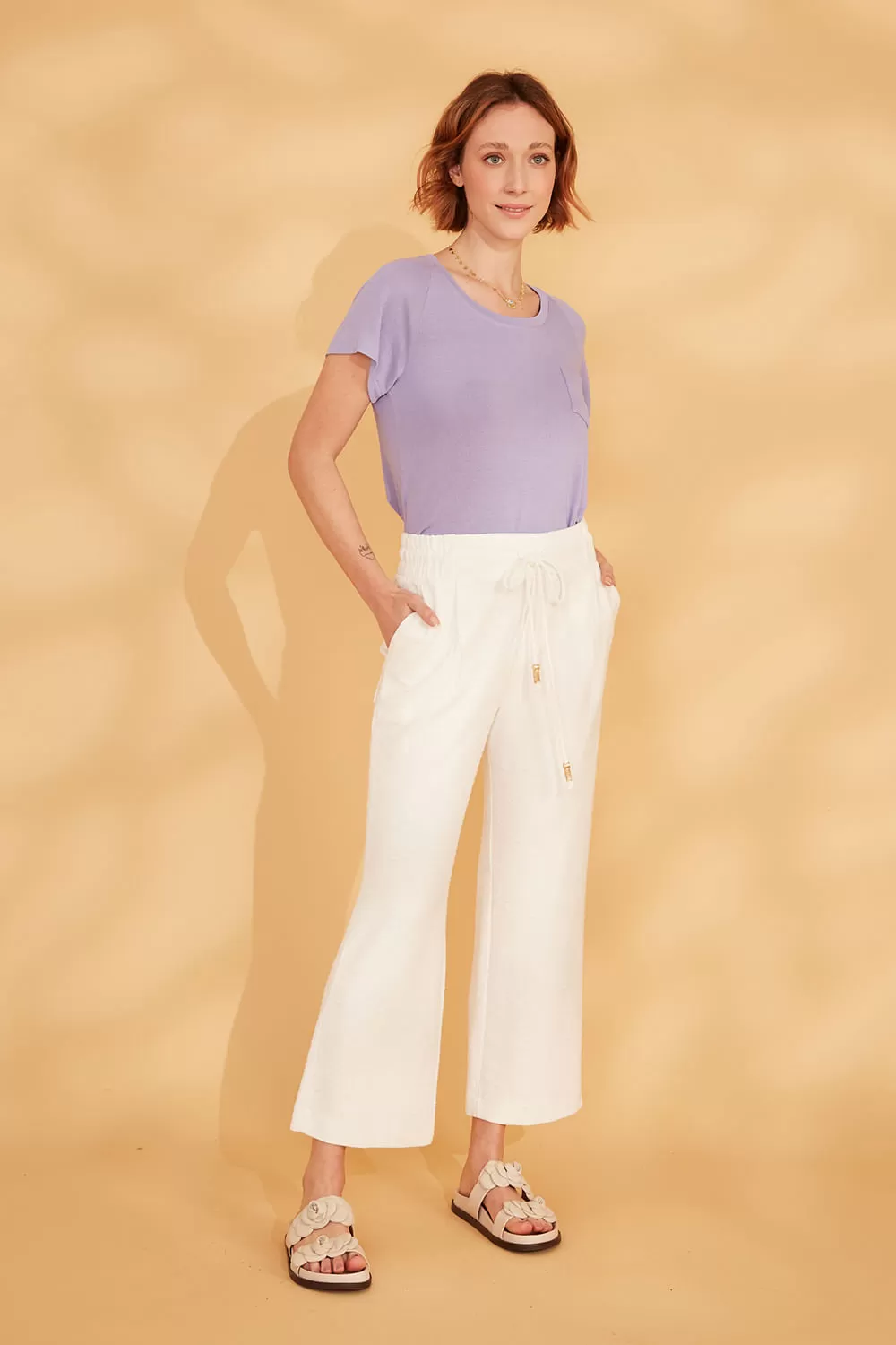 Hidrogênio - PANTALON PANTS WITH ELASTIC WAIST RAICA OFF WHITE - 19142018 Hidrogênio - PANTALON PANTS WITH ELASTIC WAIST RAICA OFF WHITE - 19142018