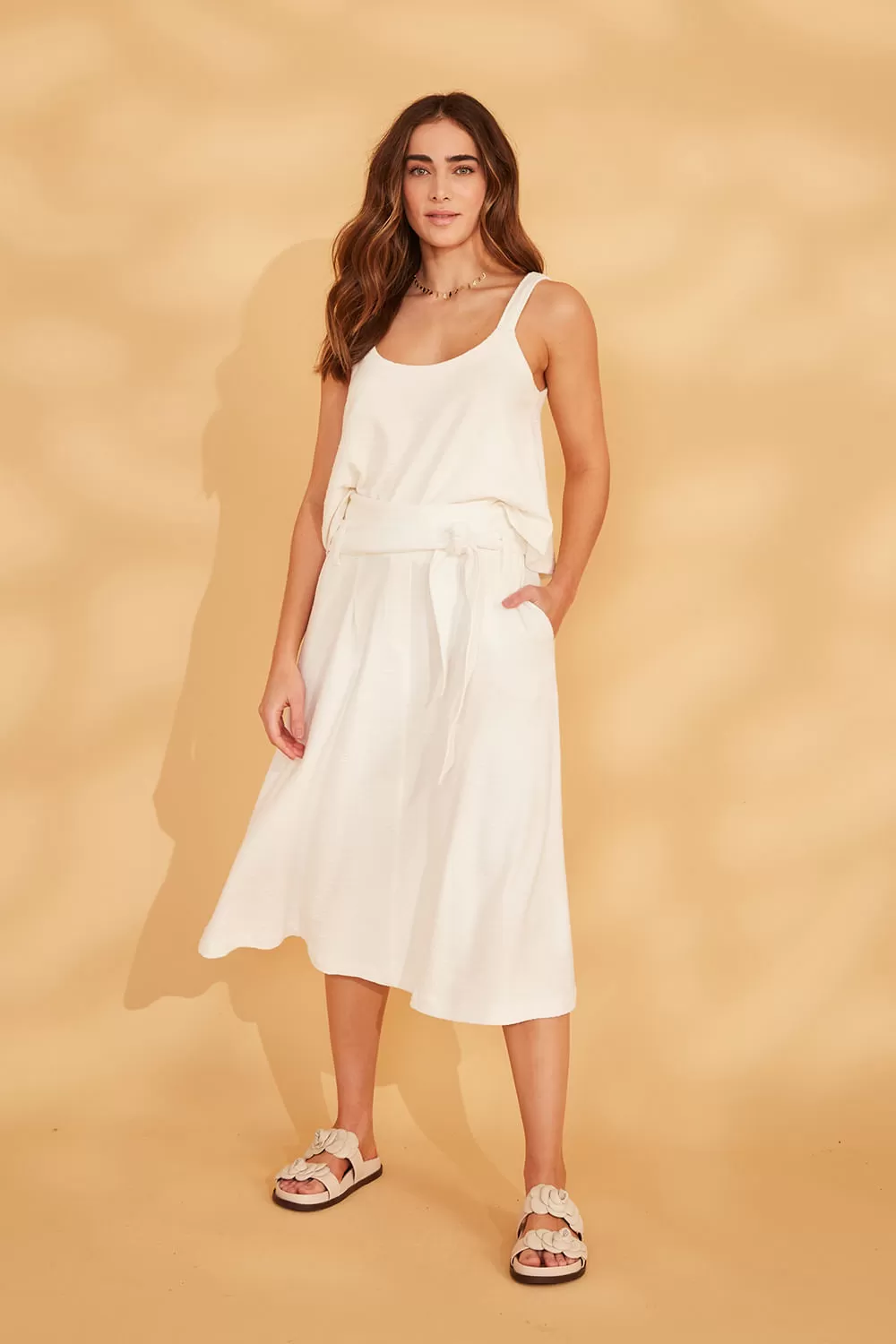 Hidrogênio - MIDI SKIRT WITH OFF WHITE BAND - 19150018 Hidrogênio - MIDI SKIRT WITH OFF WHITE BAND - 19150018