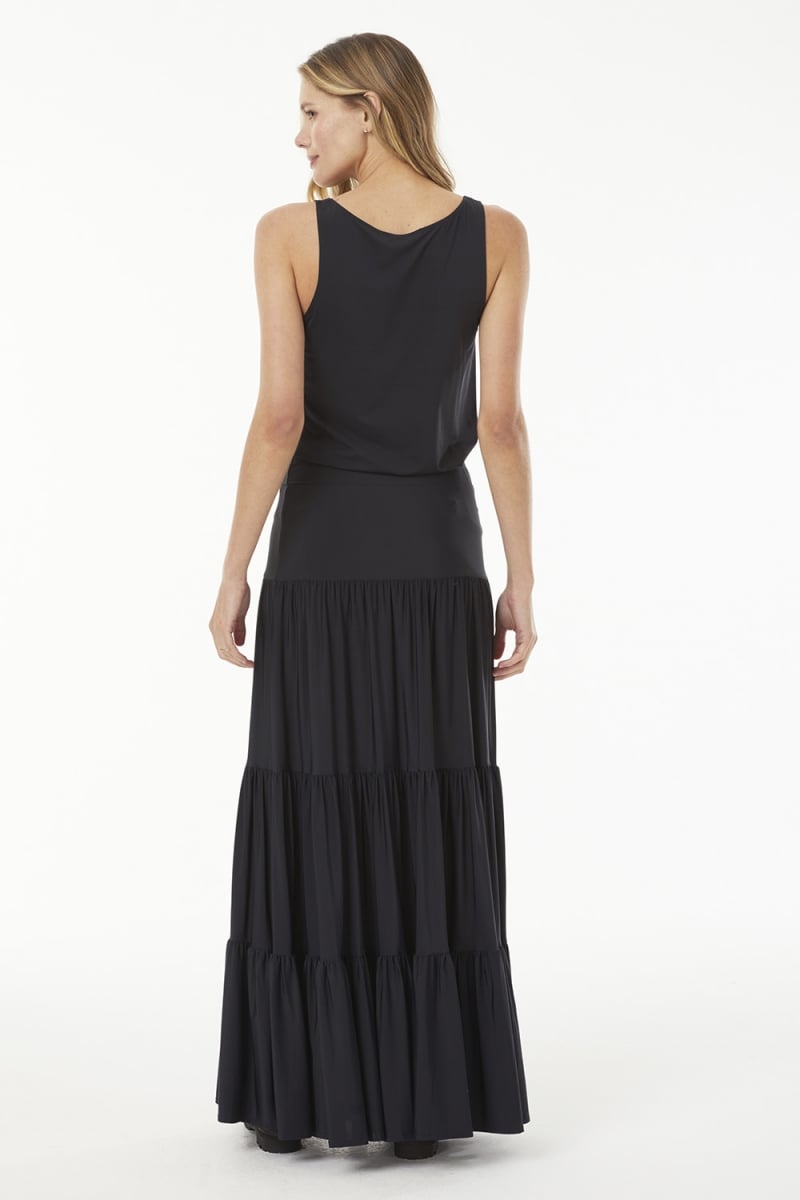 Hidrogênio - LONG SKIRT 3 MARIAS BLACK - 18925001