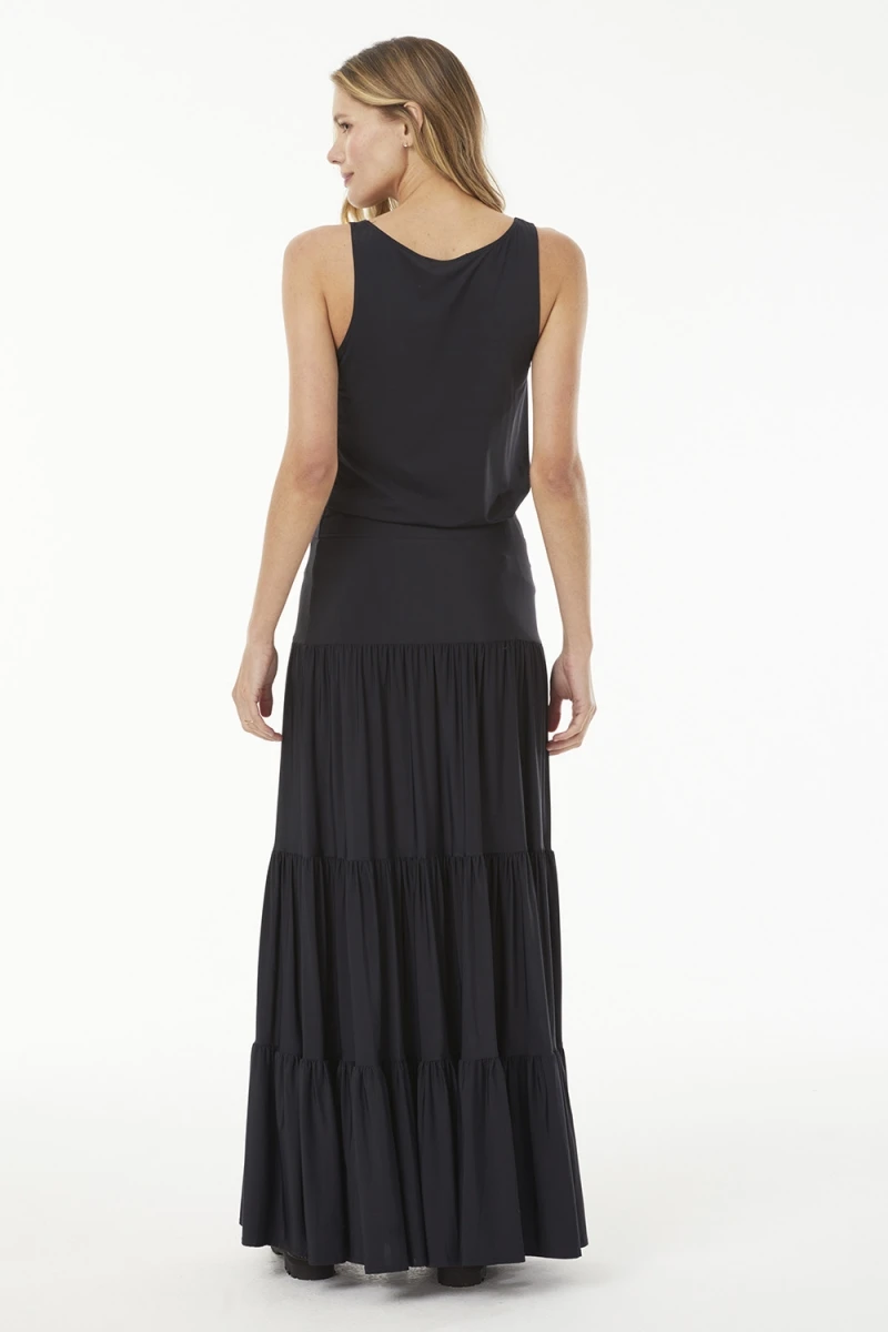 Hidrogênio - LONG SKIRT 3 MARIAS BLACK - 18925001
