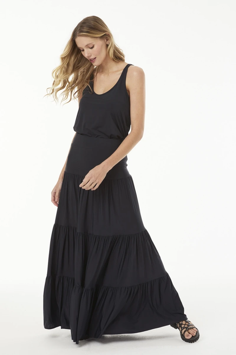 Hidrogênio - LONG SKIRT 3 MARIAS BLACK - 18925001