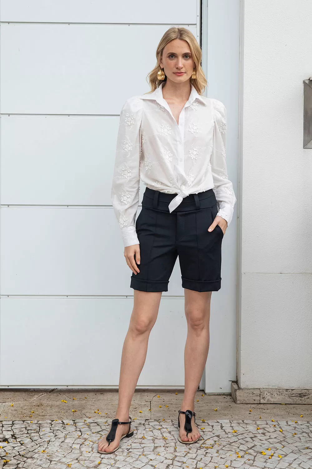 Hidrogênio - TAILORED BERMUDA WITH POCKETS AND LAPEL IN BLACK - 19219001 Hidrogênio - TAILORED BERMUDA WITH POCKETS AND LAPEL IN BLACK - 19219001