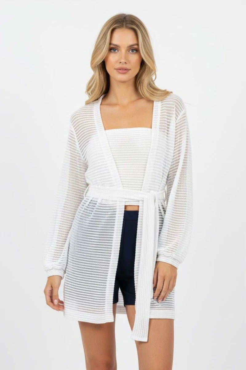 Hidrogênio - TWINSET WITH TANK AND Sash WHITE - 19224002 Hidrogênio - TWINSET WITH TANK AND Sash WHITE - 19224002