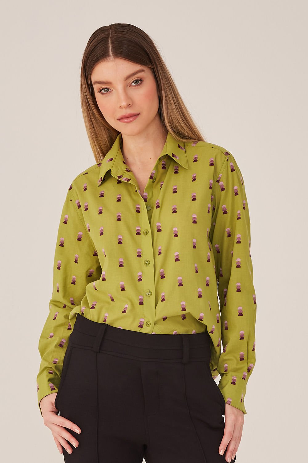 Hidrogênio - GREEN EMBROIDERED SHIRT - 19314009 Hidrogênio - GREEN EMBROIDERED SHIRT - 19314009