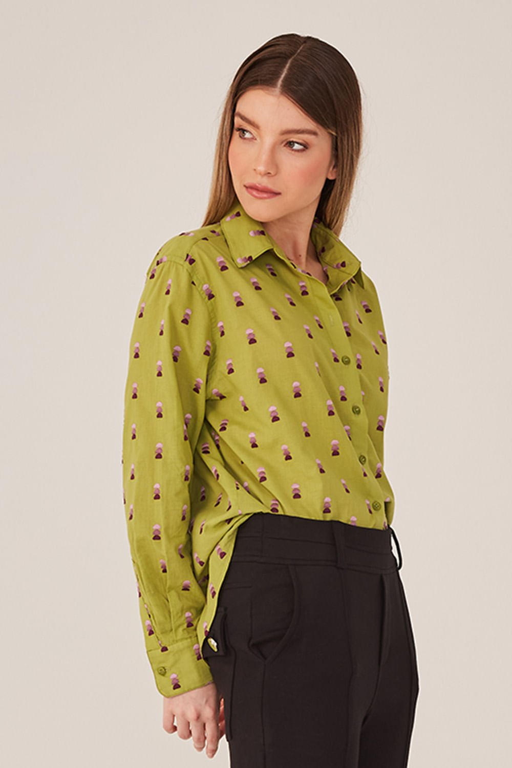 Hidrogênio - GREEN EMBROIDERED SHIRT - 19314009 Hidrogênio - GREEN EMBROIDERED SHIRT - 19314009