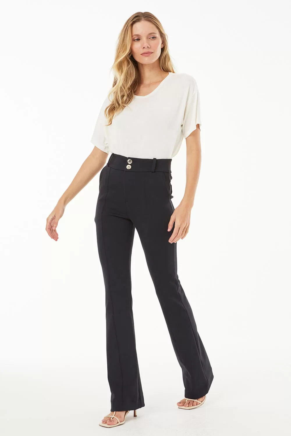 Hidrogênio - BLACK FLORA STRAIGHT TROUSERS - 19325001 Hidrogênio - BLACK FLORA STRAIGHT TROUSERS - 19325001