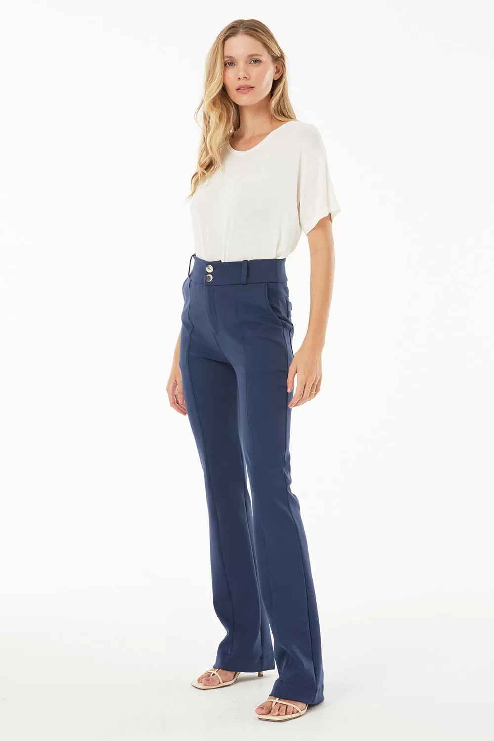 Hidrogênio - NAVY FLORA STRAIGHT TROUSERS - 19325004 Hidrogênio - NAVY FLORA STRAIGHT TROUSERS - 19325004
