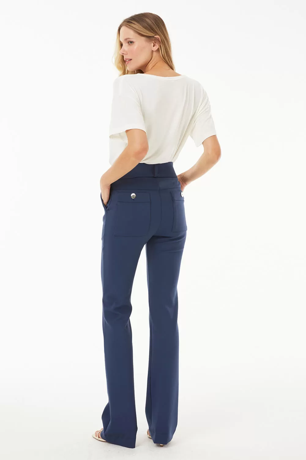 Hidrogênio - NAVY FLORA STRAIGHT TROUSERS - 19325004 Hidrogênio - NAVY FLORA STRAIGHT TROUSERS - 19325004
