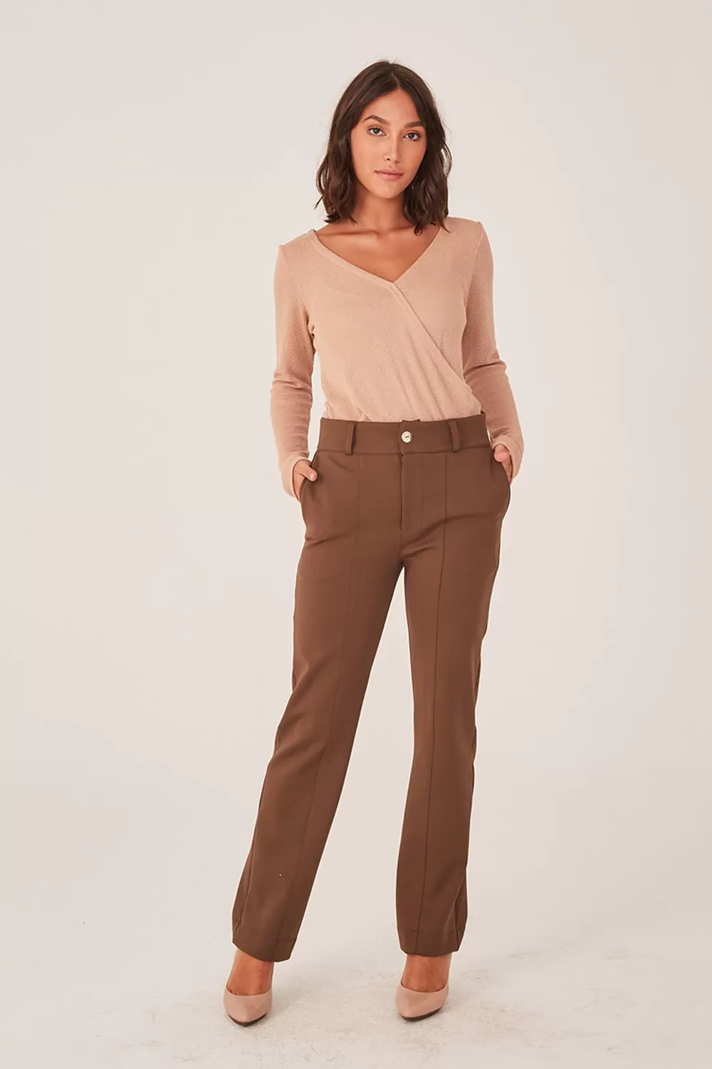Hidrogênio - BROWN FLORA STRAIGHT TROUSERS - 19325031 Hidrogênio - BROWN FLORA STRAIGHT TROUSERS - 19325031