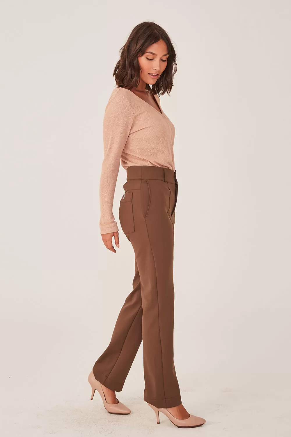 Hidrogênio - BROWN FLORA STRAIGHT TROUSERS - 19325031 Hidrogênio - BROWN FLORA STRAIGHT TROUSERS - 19325031
