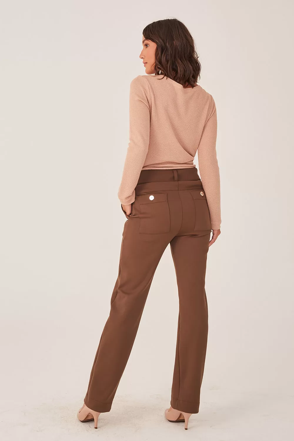 Hidrogênio - BROWN FLORA STRAIGHT TROUSERS - 19325031 Hidrogênio - BROWN FLORA STRAIGHT TROUSERS - 19325031