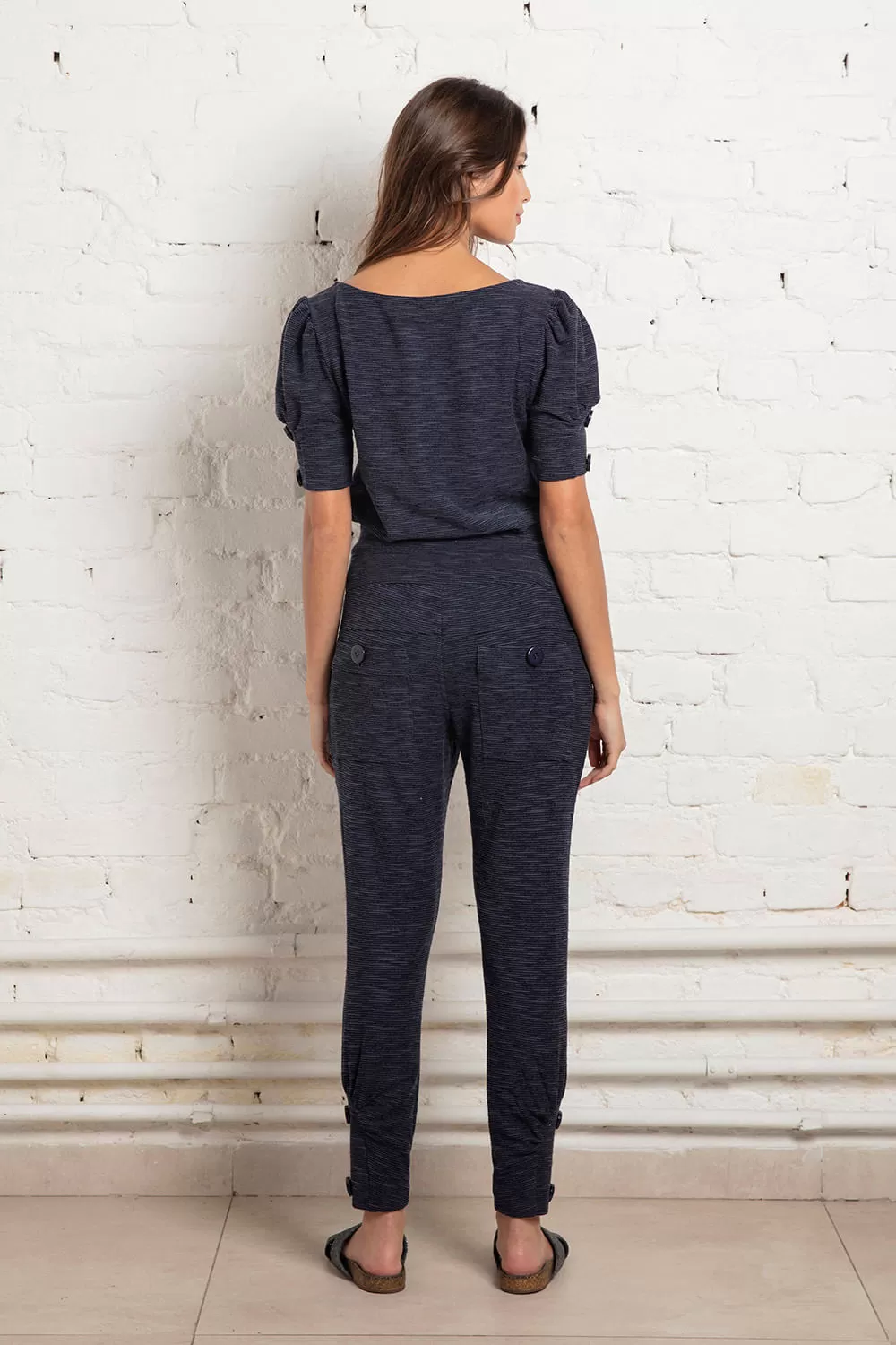 Hidrogênio - NAVY BLOUSE WITH BUTTONS ON THE SLEEVE - 18865004 Hidrogênio - NAVY BLOUSE WITH BUTTONS ON THE SLEEVE - 18865004
