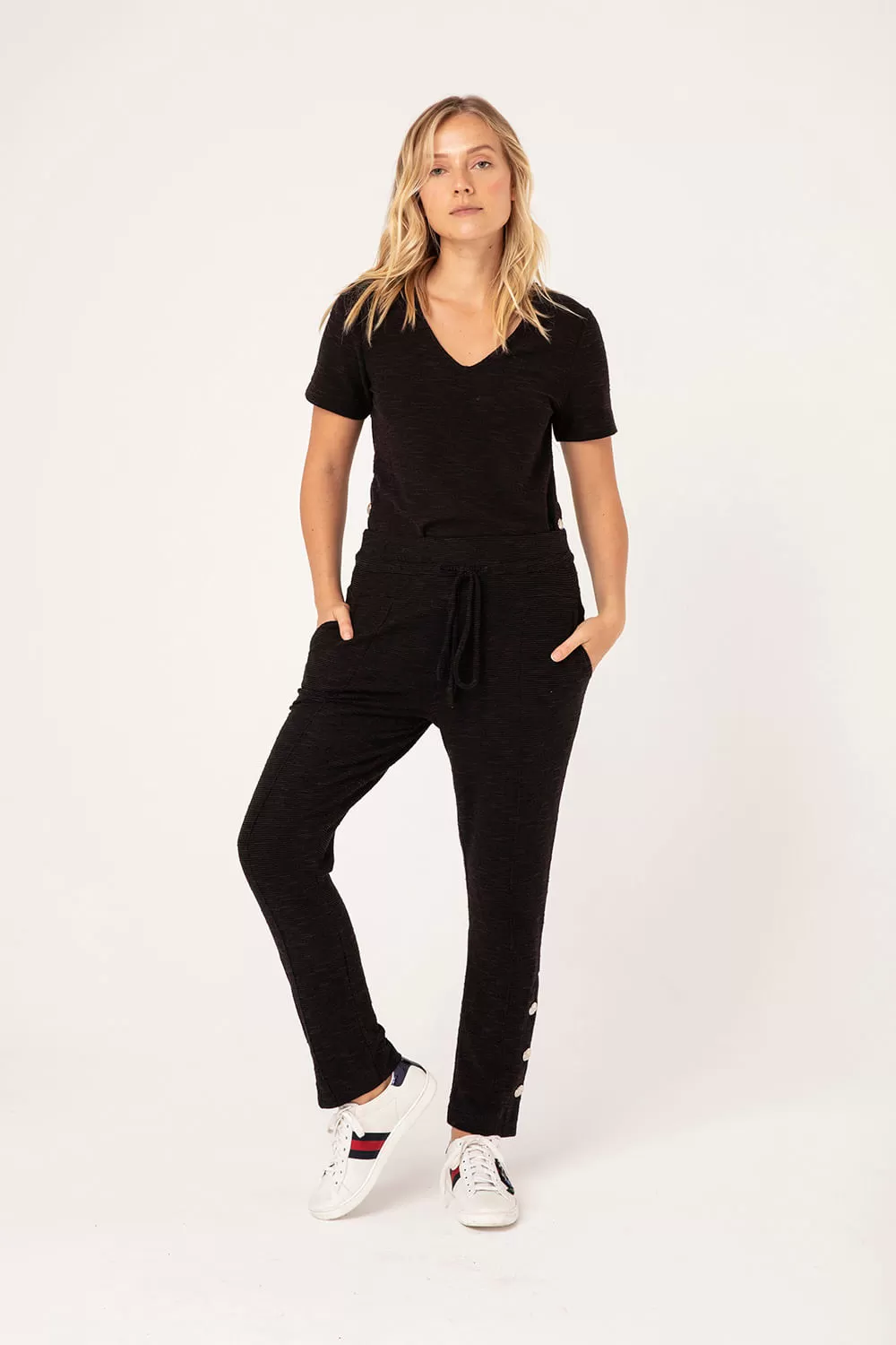 Hidrogênio - SHORT SLEEVE BLOUSE WITH BUTTONS BLACK - 18693001 Hidrogênio - SHORT SLEEVE BLOUSE WITH BUTTONS BLACK - 18693001