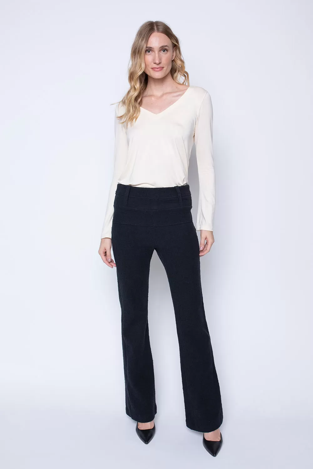 Hidrogênio - FLARE PANTS WITH TWO-COLOR POCKET BOUCLE CRYSTAL BLACK - 19425001 Hidrogênio - FLARE PANTS WITH TWO-COLOR POCKET BOUCLE CRYSTAL BLACK - 19425001