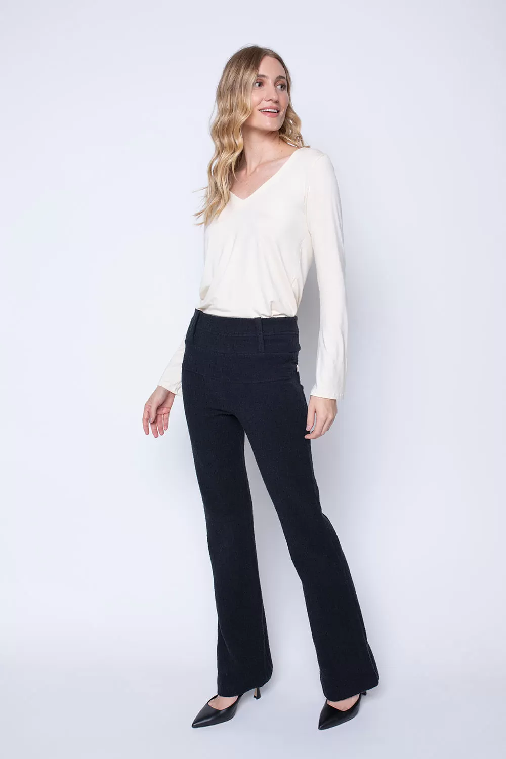 Hidrogênio - FLARE PANTS WITH TWO-COLOR POCKET BOUCLE CRYSTAL BLACK - 19425001 Hidrogênio - FLARE PANTS WITH TWO-COLOR POCKET BOUCLE CRYSTAL BLACK - 19425001