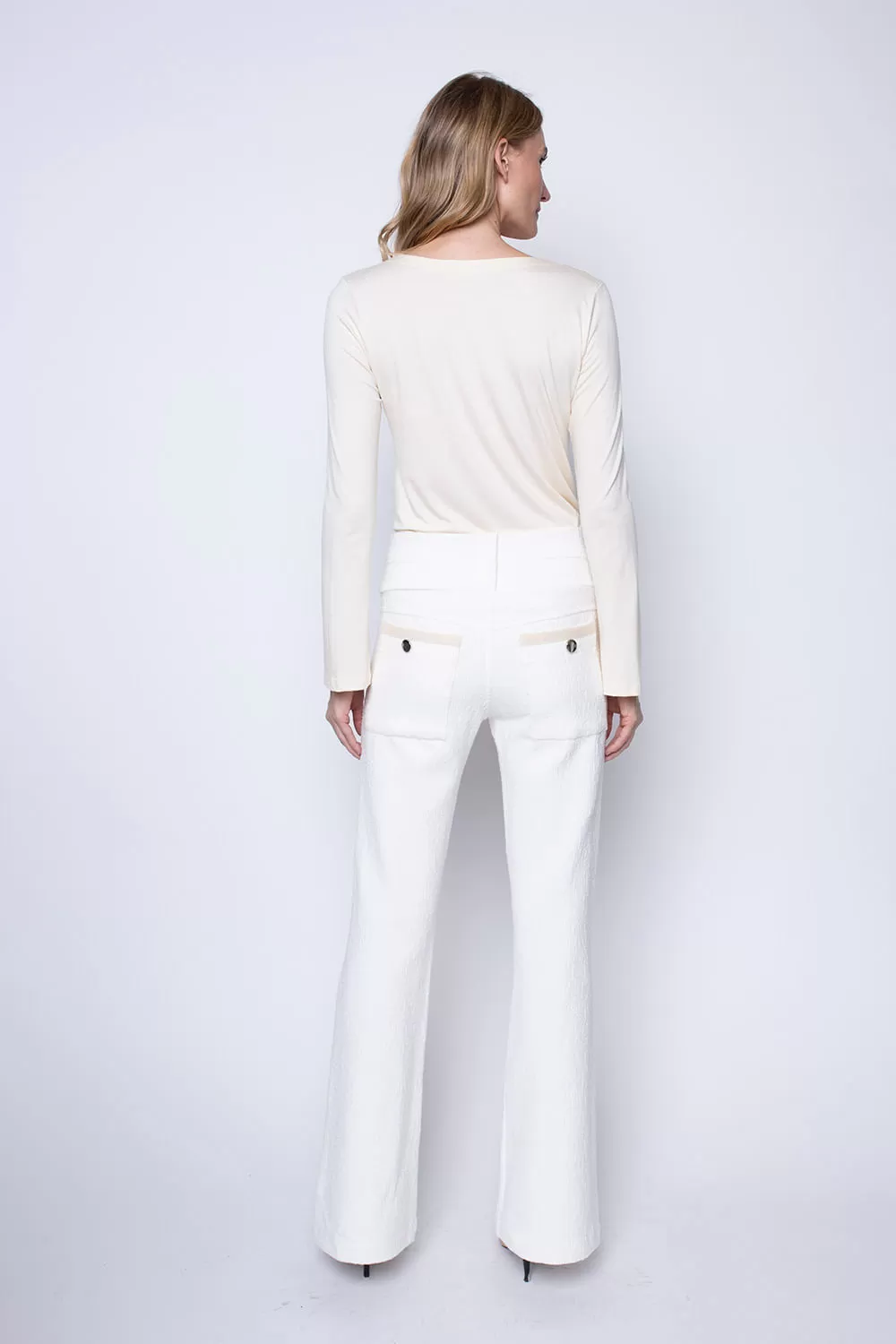 Hidrogênio - FLARE PANTS WITH TWO-COLOR POCKET BOUCLE CRISTAL OFF WHITE - 19425018 Hidrogênio - FLARE PANTS WITH TWO-COLOR POCKET BOUCLE CRISTAL OFF WHITE - 19425018