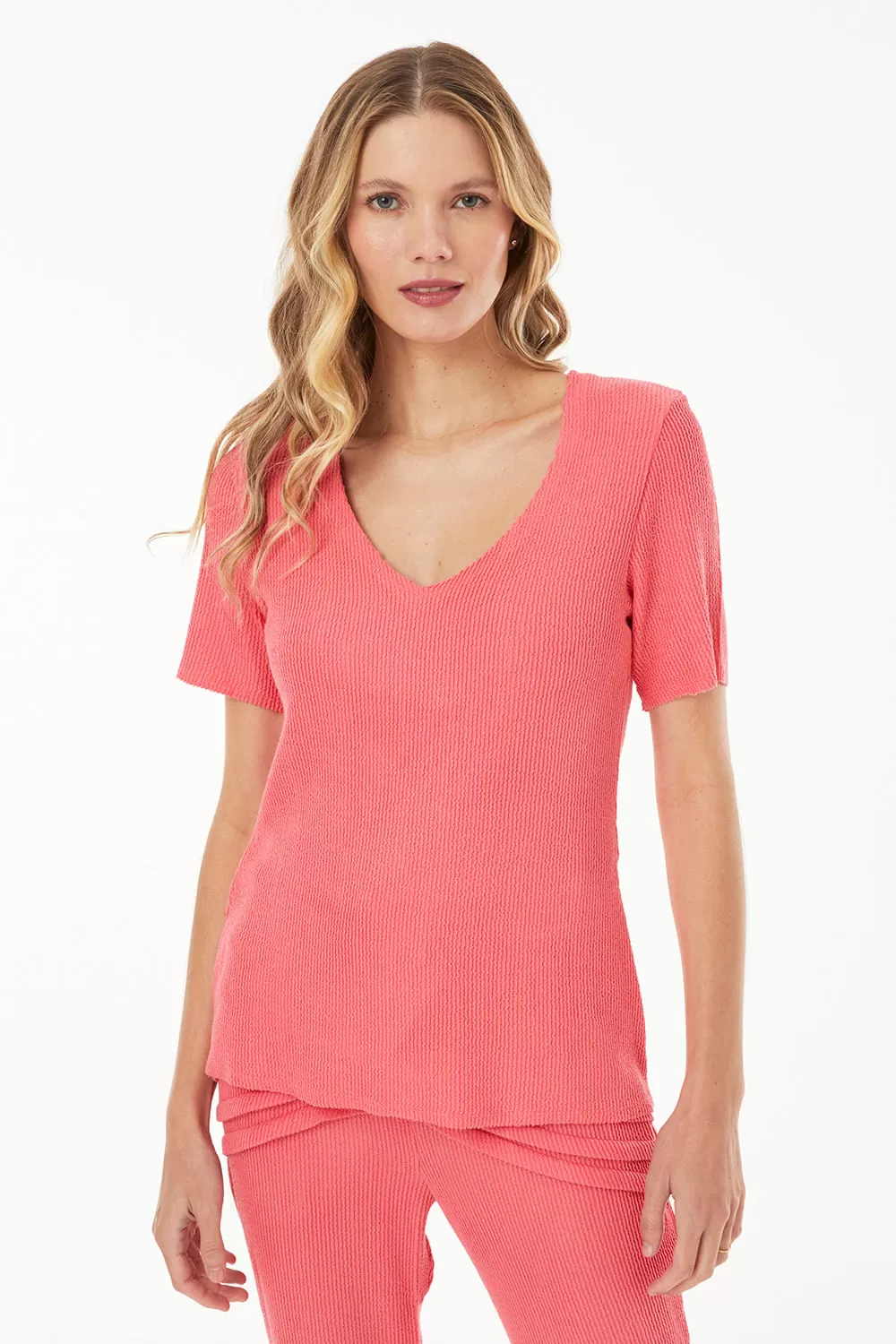 Hidrogênio - PINK SHORT SLEEVE THREAD BLOUSE - 19487021 Hidrogênio - PINK SHORT SLEEVE THREAD BLOUSE - 19487021
