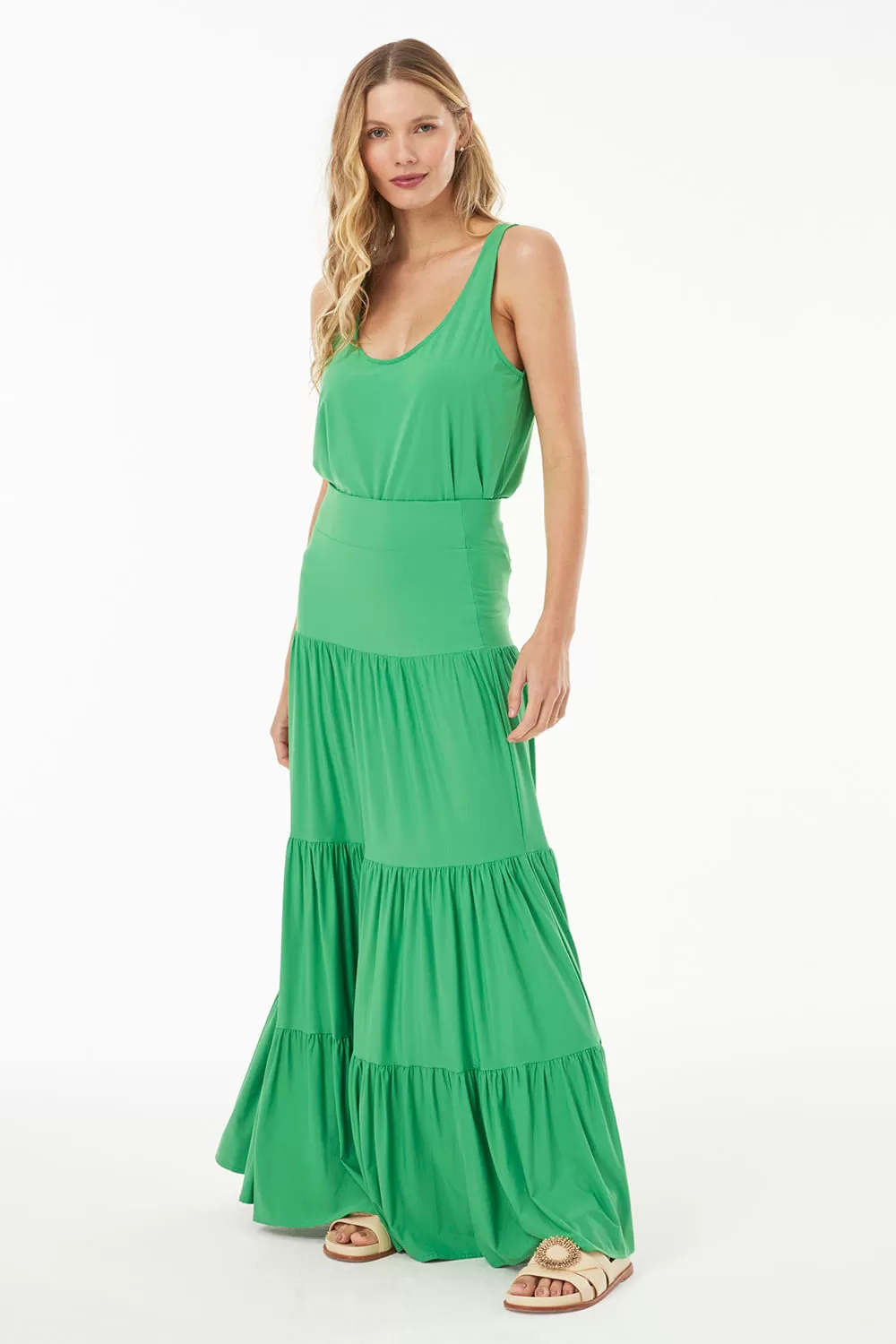 Hidrogênio - THREE MARIAS GREEN LONG SKIRT - 18925009 Hidrogênio - THREE MARIAS GREEN LONG SKIRT - 18925009