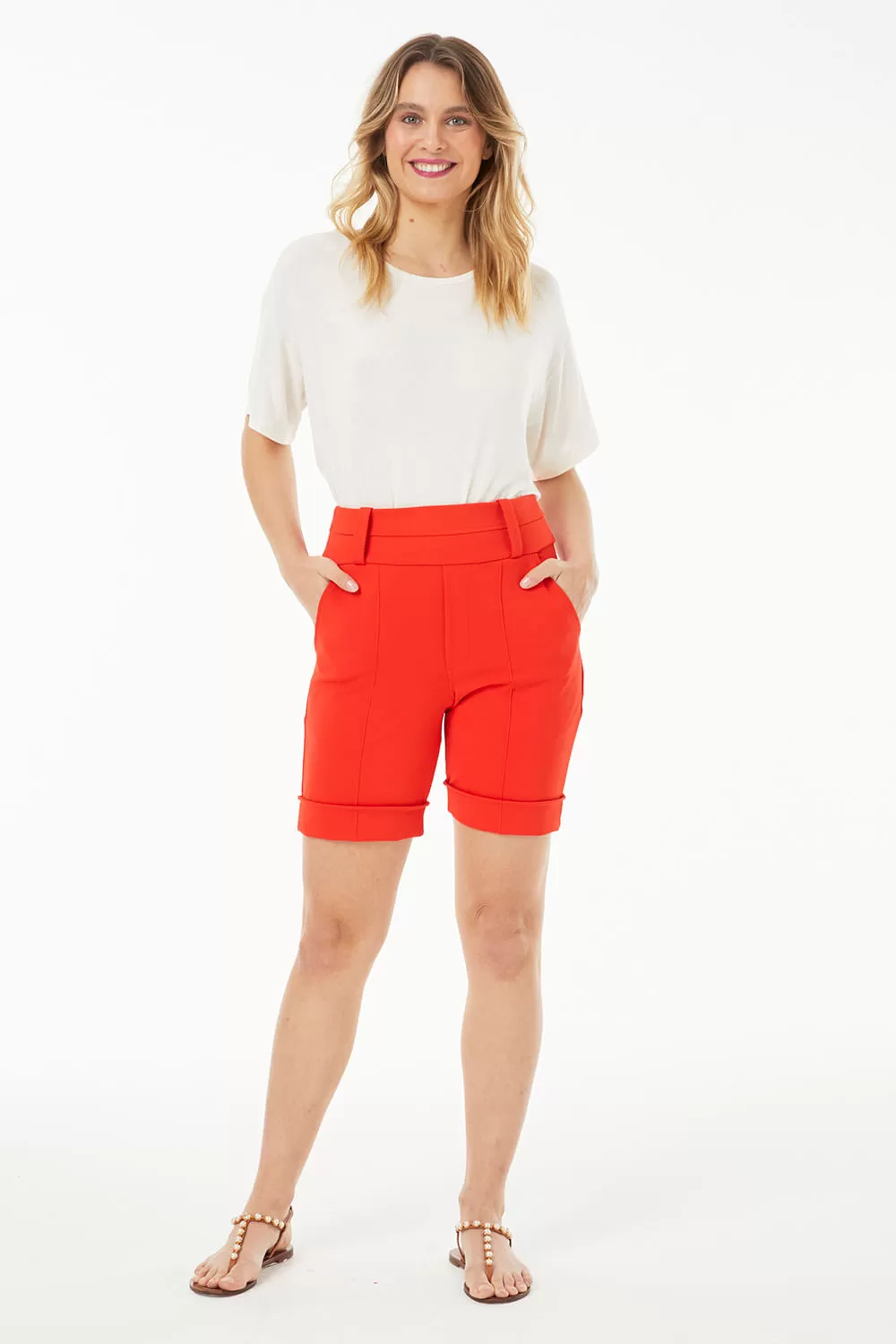 Hidrogênio - TAILORED BERMUDA WITH POCKETS AND CORAL LAPEL - 19219050 Hidrogênio - TAILORED BERMUDA WITH POCKETS AND CORAL LAPEL - 19219050
