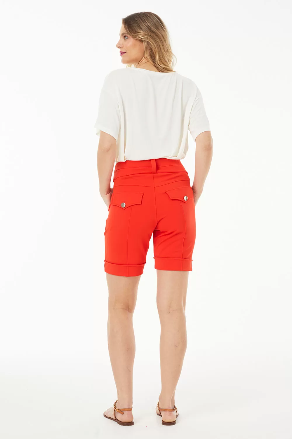 Hidrogênio - TAILORED BERMUDA WITH POCKETS AND CORAL LAPEL - 19219050 Hidrogênio - TAILORED BERMUDA WITH POCKETS AND CORAL LAPEL - 19219050