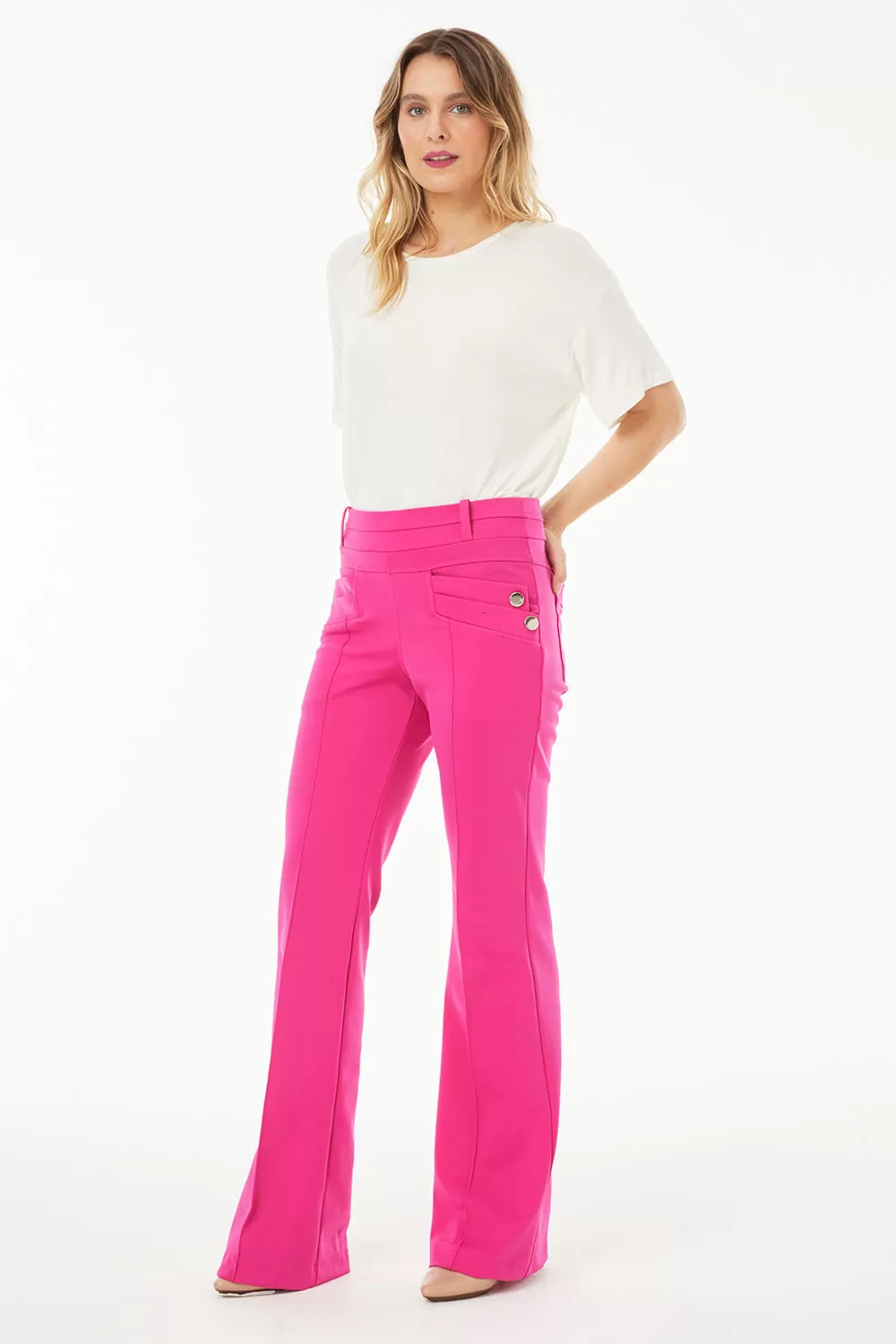 Hidrogênio - FLARE TROUSERS AMORA PINK - 19507026 Hidrogênio - FLARE TROUSERS AMORA PINK - 19507026