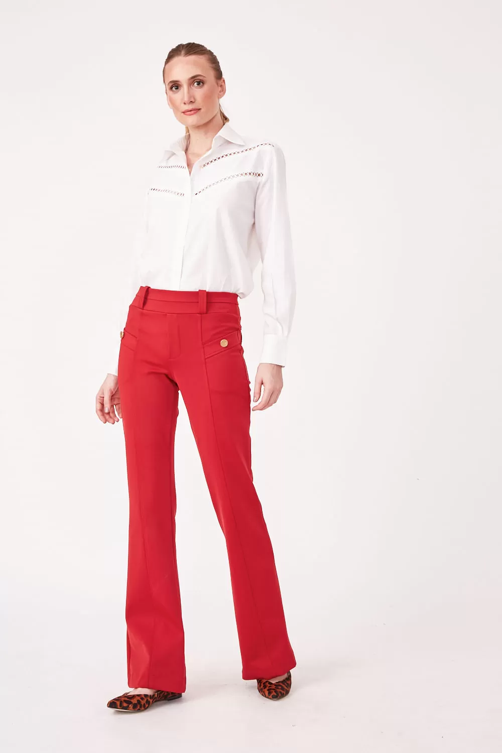 Hidrogênio - RED JESSIE FLARE PANTS - 19637008 Hidrogênio - RED JESSIE FLARE PANTS - 19637008