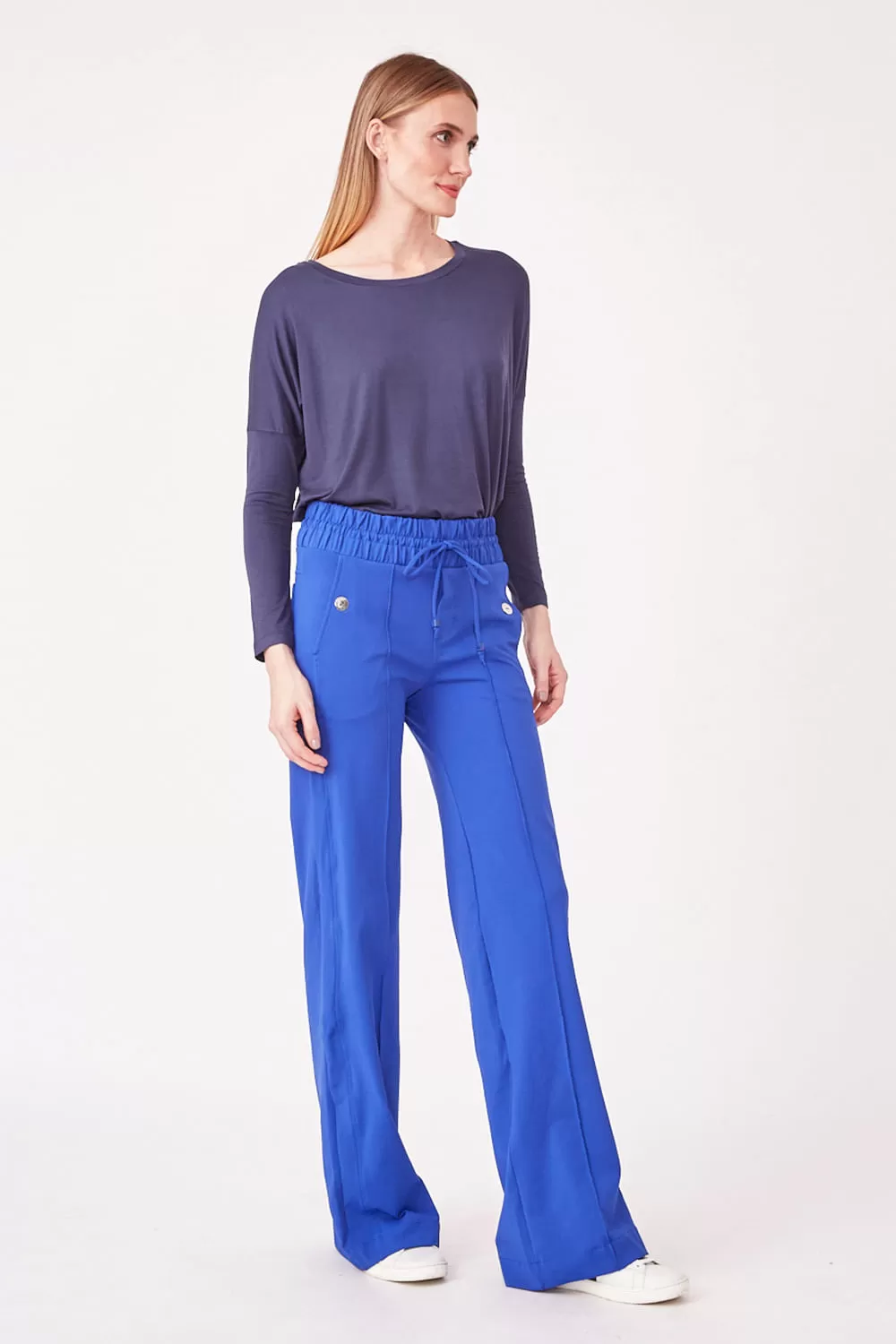 Hidrogênio - SAMANTA STRAIGHT TROUSERS WITH BLUE CUT POCKET - 19539015 Hidrogênio - SAMANTA STRAIGHT TROUSERS WITH BLUE CUT POCKET - 19539015