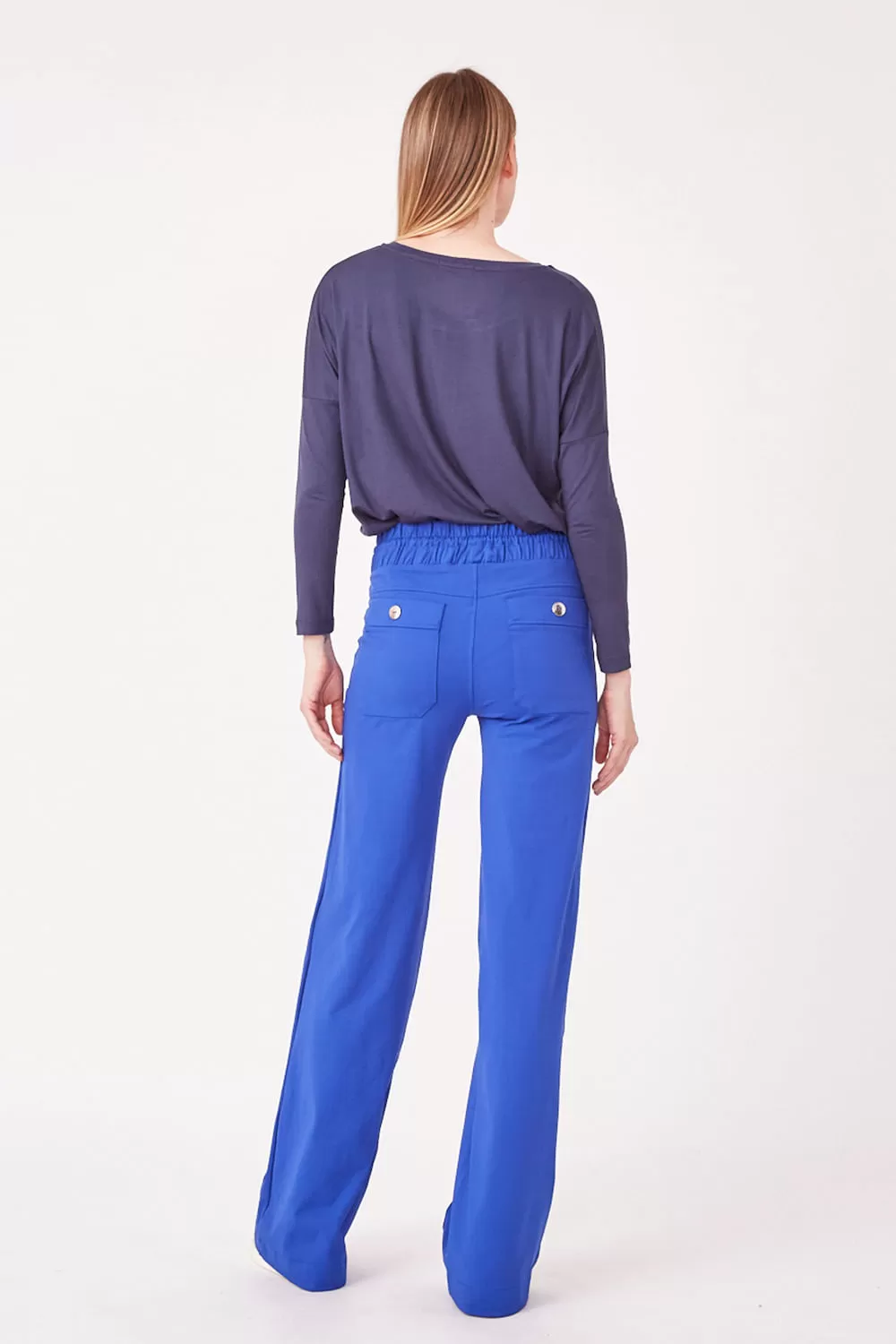 Hidrogênio - SAMANTA STRAIGHT TROUSERS WITH BLUE CUT POCKET - 19539015 Hidrogênio - SAMANTA STRAIGHT TROUSERS WITH BLUE CUT POCKET - 19539015